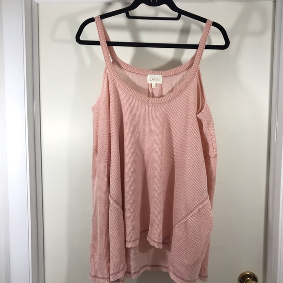 Deletta Tops - Deletta pink knit cold shoulder Long sleeve top  M